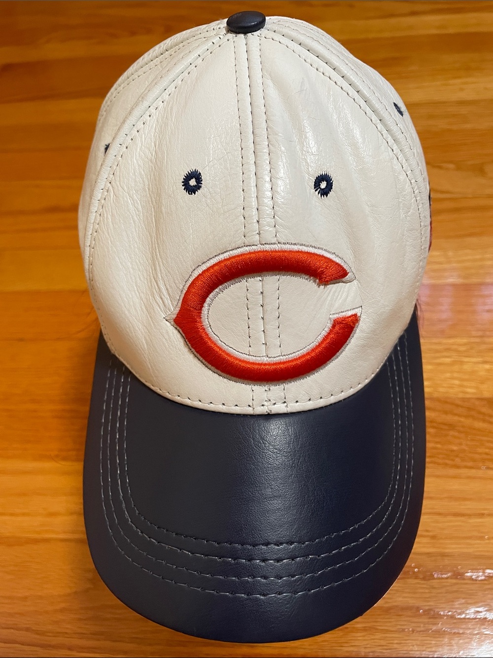 Vintage NFL Chicago Bears Genuine Leather Snapback Hat Cap Football Rare Unisex